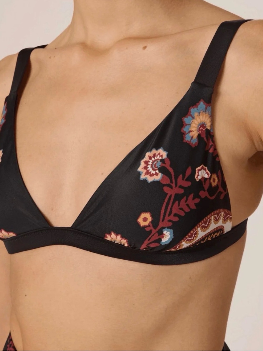 NWT Cleobella Katina Bikini Top Sz Small Dark Lagos Floral Ruched Boho Swim $138